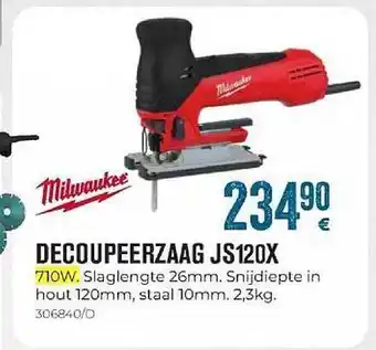 Meno Pro Milwaukee Decoupeerzaag Js120x aanbieding