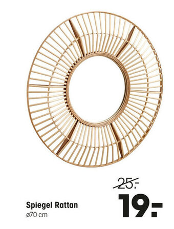 Kwantum Spiegel Rattan aanbieding