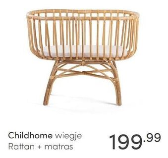 Baby & Tiener Childhome wiegje rattan + matras aanbieding