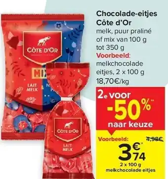 Carrefour Chocolade-eitjes côte d’or aanbieding
