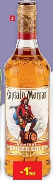 Carrefour Rum original spiced gold captain morgan aanbieding
