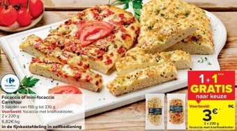 Carrefour Focaccia of mini-focaccia aanbieding