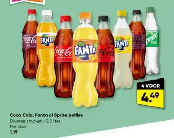 Coca cola, fanta of sprite petfles