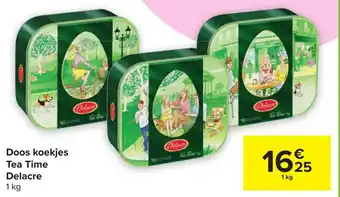 Carrefour Delacre doos koekjes tea time 1KG aanbieding