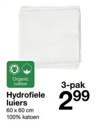 Hydrofiele luiers 60x60 cm