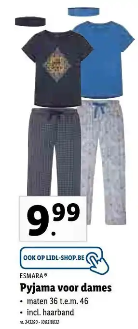 Lidl Pyjama voor dames 36 t.e.m. 46 aanbieding