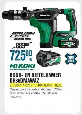 Hikoki Boor- En Beitelhamer Dh36dmawaz