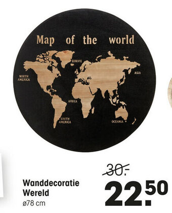 Kwantum Wanddecoratie Wereld aanbieding