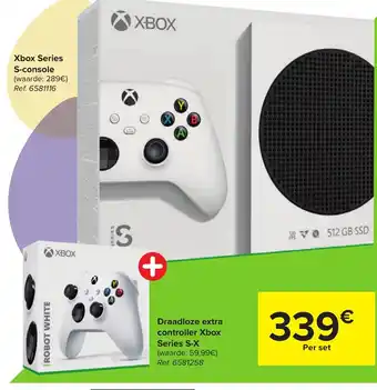 Carrefour Xbox series S-console + Xbox series S-X draadloze extra controller aanbieding