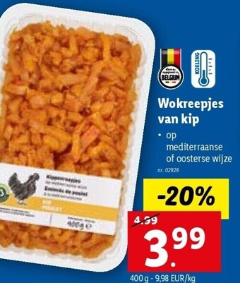 Lidl Wokreepjes van kip aanbieding