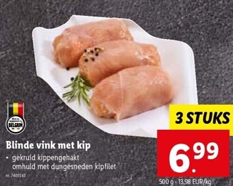 Lidl Blinde vink met kip aanbieding