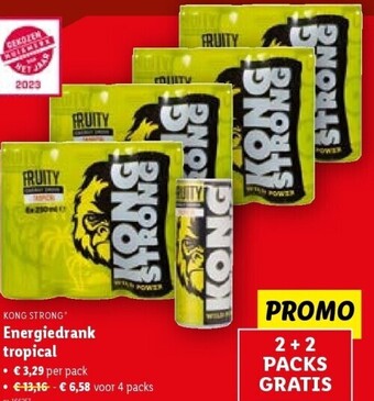 Lidl Energiedrank tropical aanbieding