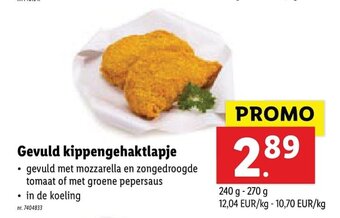 Lidl Gevuld kippengehaktlapje aanbieding