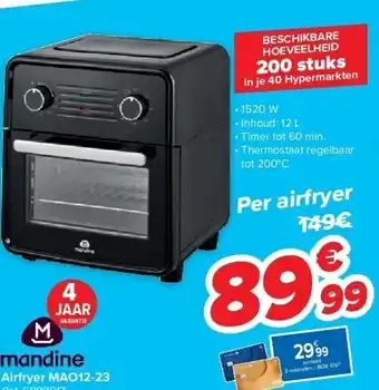 Carrefour Airfryer mao12-23 aanbieding