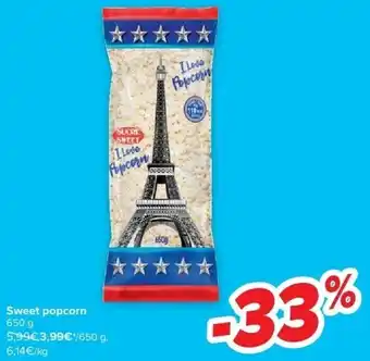 Carrefour Sweet popcorn 650 g aanbieding
