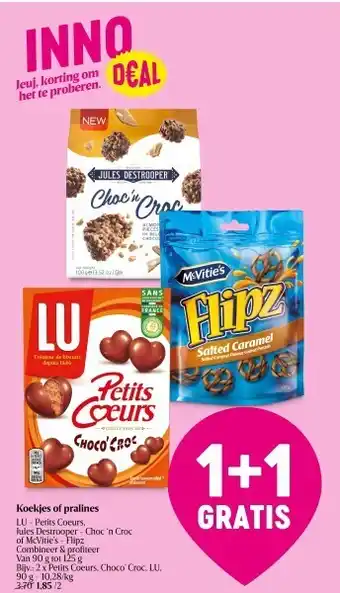 Delhaize Koekjes of pralines aanbieding
