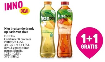 Delhaize Niet bruisende drank op basis van thee fuze tea aanbieding