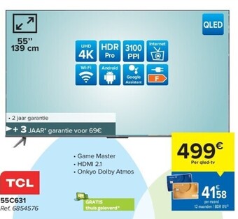 Carrefour Tcl uhd 4k led tv aanbieding