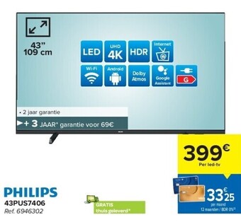 Carrefour Philips uhd 4k led tv aanbieding