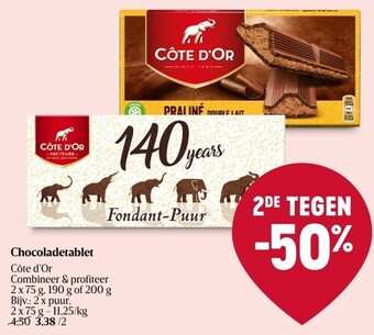 Delhaize Chocoladetablet côte d’or aanbieding