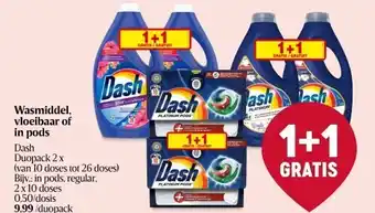 Delhaize Wasmiddel, vloeibaar of in pods dash aanbieding