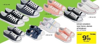 Carrefour Linnen sneakers voor heren, dames of kinderen aanbieding