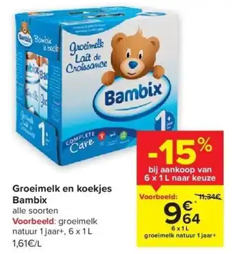 Carrefour Groeimelk en koekjes bambix aanbieding