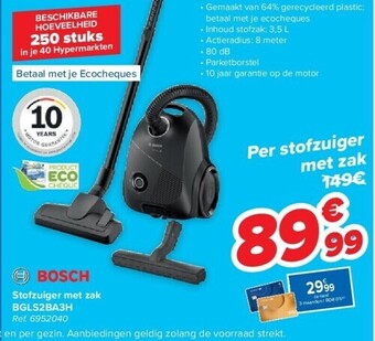 Carrefour Stofzuiger met zak bgls2ba3h aanbieding