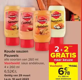 Carrefour Market Pauwels Koude Sauzen 4 x 260ml aanbieding