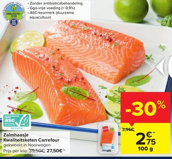 Carrefour Market Zalmhaasje Kwaliteitsketen Carrefour 100g aanbieding