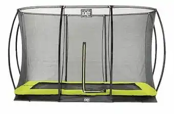 EXIT inbouwtrampoline met veiligheidsnet Silhouette Ground L 3,66 x B 2,44 m lime