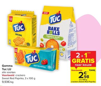 Carrefour Market Gamma Tuc LU 3 x 100g aanbieding