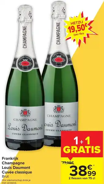 Champagne Louis Daumont Cuvee Classique Brut Frankrijk 2 Flessen van 75cl