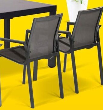 Hubo Milton Stoel Stapelbaar - Aluminium , Rug en Zitting in textileen , Antraciet of Wit aanbieding