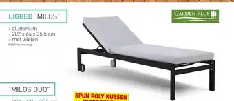 Hubo Milos Ligbed Aluminium 202 x 66 x 35.5cm aanbieding