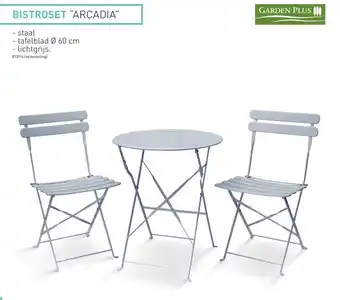 Hubo Arcadia Bistroset Staal , Tafelblad Ø60cm , Lichtgrijs aanbieding