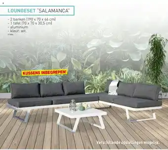 Hubo Salamanca Loungeset 2 Banken , 1 Tafel , Aluminium , Kleur: Wit aanbieding