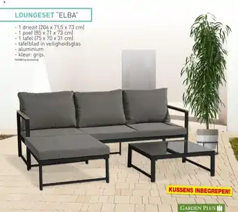 Elba Loungeset 1 Driezit , 1 Poef , 1 Tafel