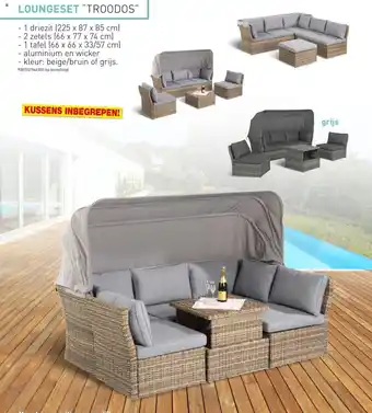 Hubo Troodos Loungeset 1 Driezit , 2 Zetels , 1 Tafel aanbieding