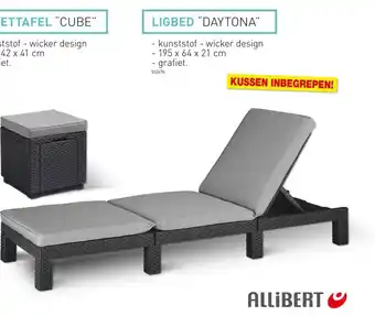 Hubo Ligbed "daytona" 195 x 64 x 21cm (512470) aanbieding