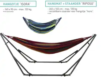 Hubo Hangmat + staander "riposo" 245 x 145cm aanbieding
