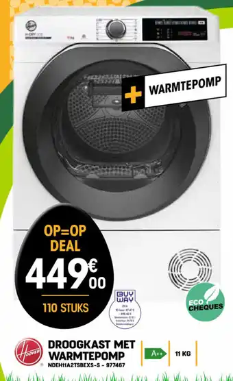 Electro Depot Hoover droogkast met warmtepomp NDEH11A2TSBEXS-S aanbieding