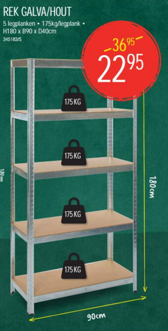 HandyHome Rek Galva/Hout aanbieding
