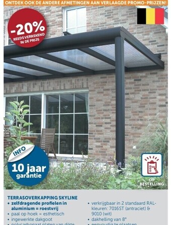 Zelfbouwmarkt Terrasoverkapping skyline aanbieding
