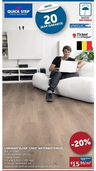 Zelfbouwmarkt Laminaatvloer creo waterbestendig aanbieding