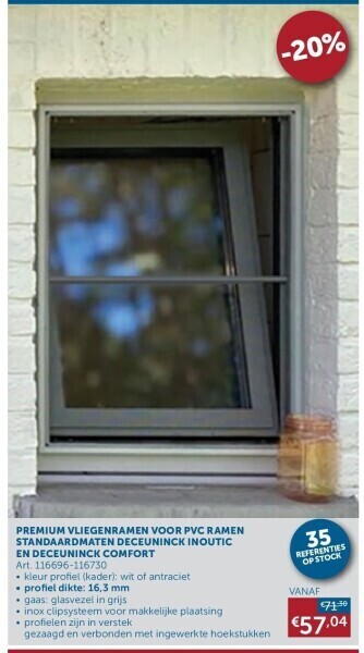 Zelfbouwmarkt Premium vliegenramen voor pvc ramen standaardmaten deceuninck inoutic en deceuninck comfort aanbieding