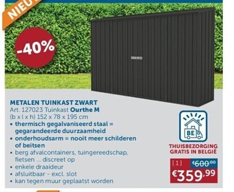 Zelfbouwmarkt Metalen tuinkast zwart aanbieding