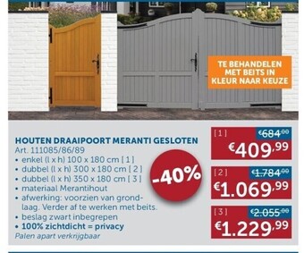 Zelfbouwmarkt Houten draaipoort meranti gesloten aanbieding