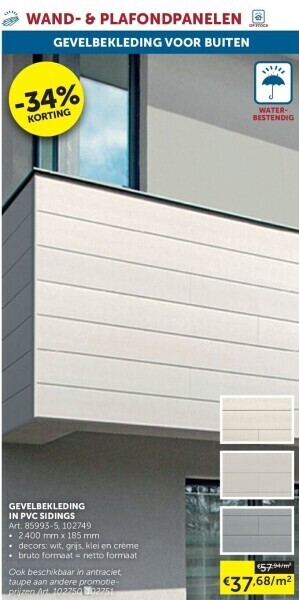 Gevelbekleding in pvc sidings