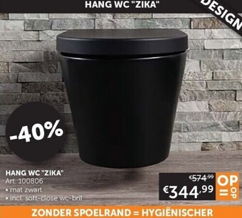 Zelfbouwmarkt Hang wc zika aanbieding